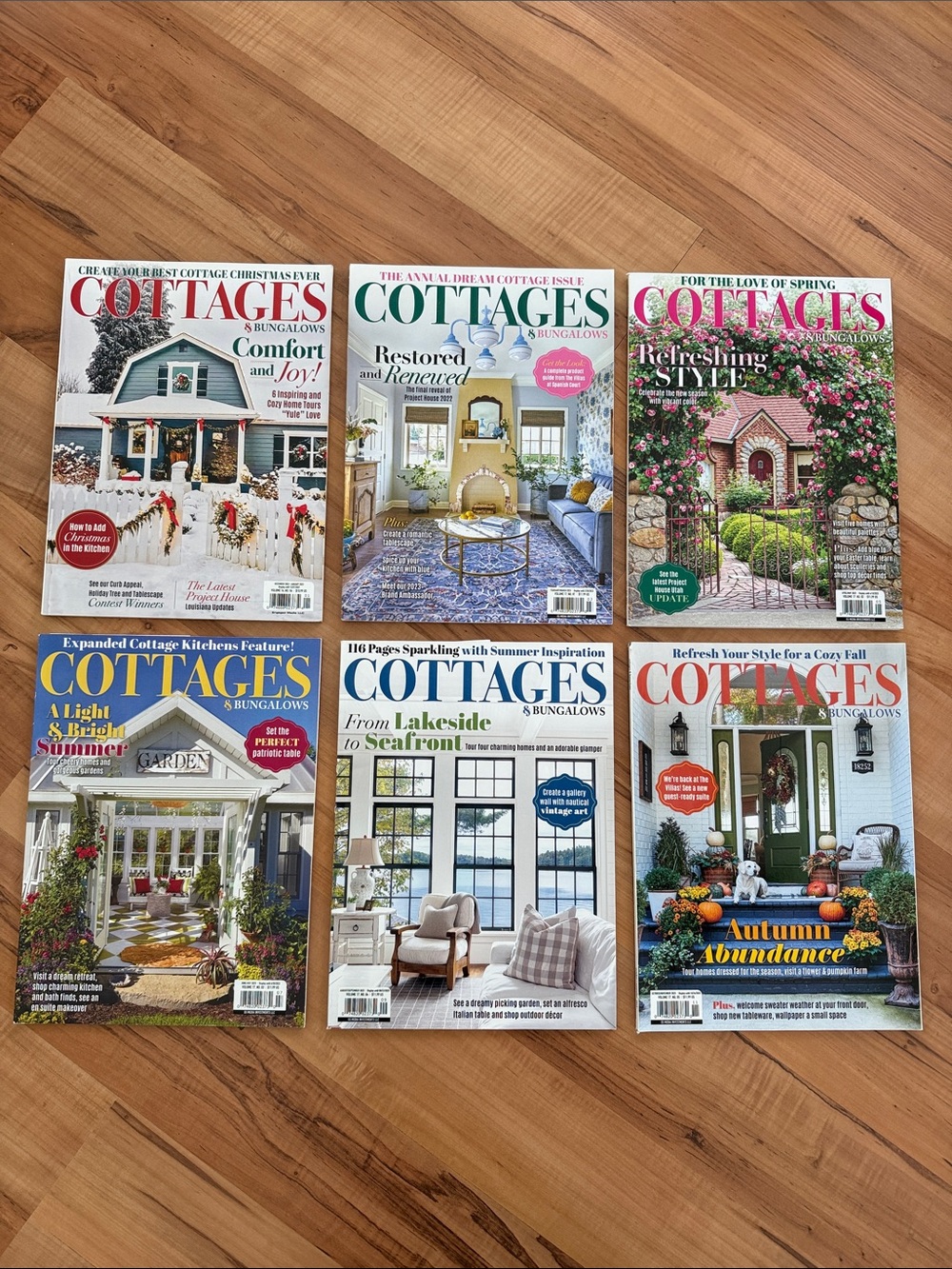 6 ~ Cottages & Bungalows Decor Magazine Lot — December 2022 thru November 2023